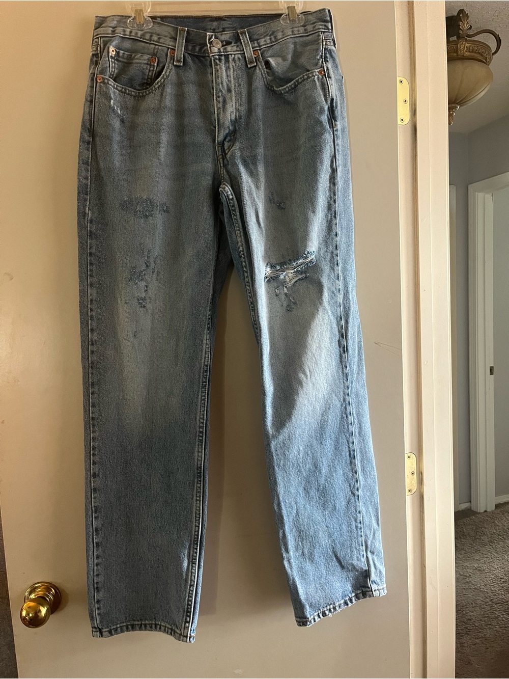 Levi's Light Blue Straight Jeans with iDistress